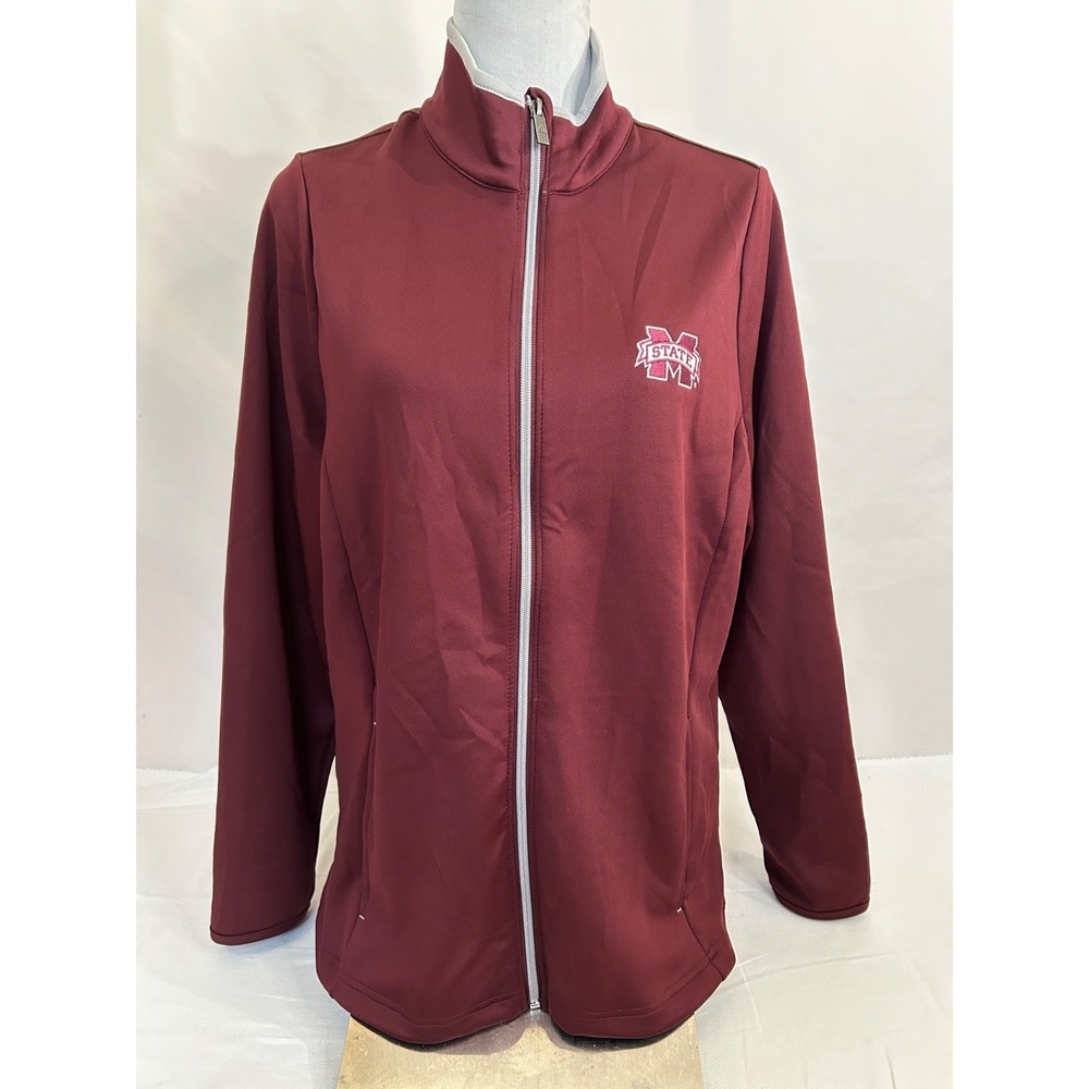Mississippi State Bulldogs Jacket Women's XL Maroon‎ Full Zip MSU Antigua